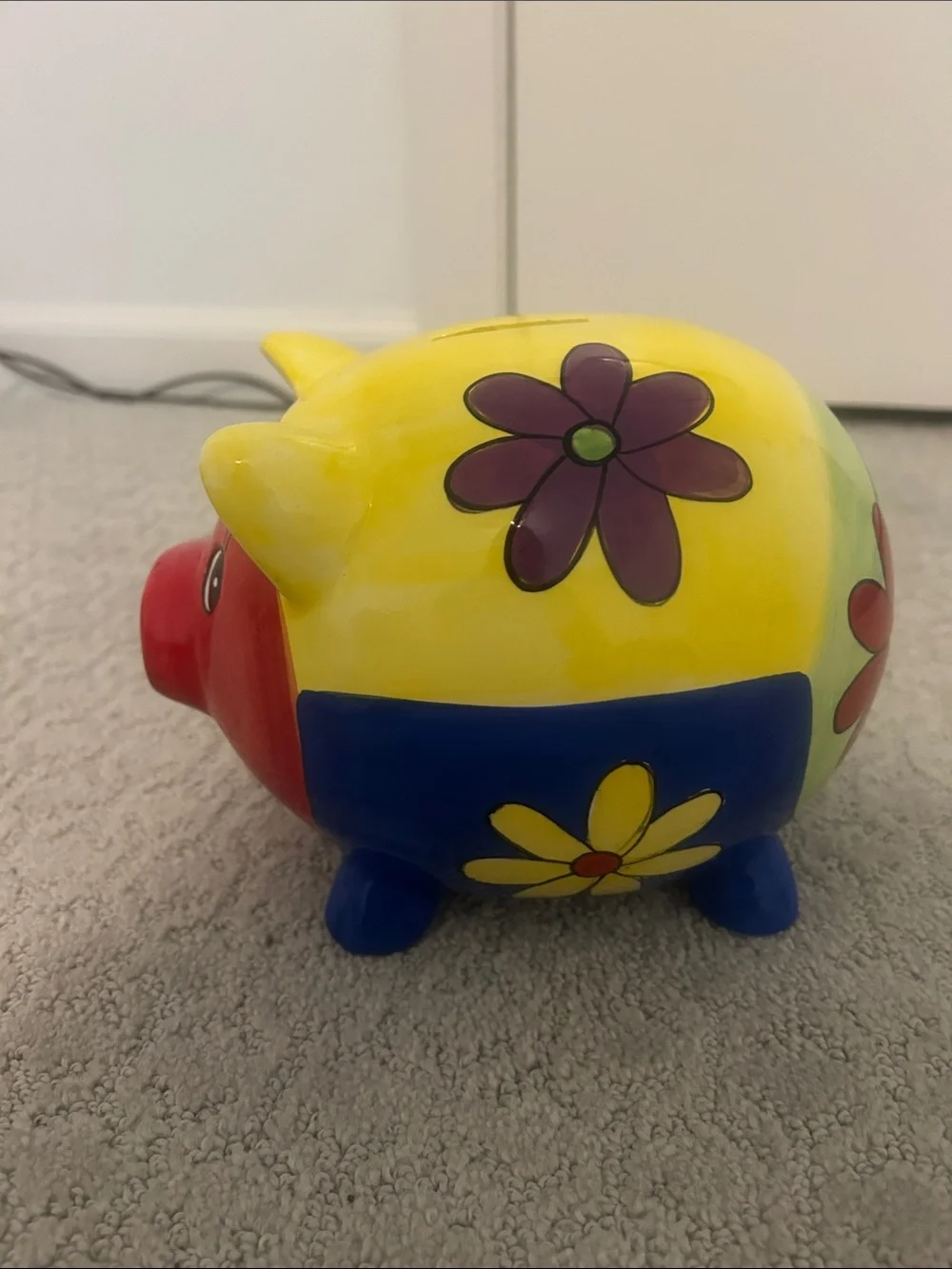 Colorful Red & Yellow Piggy Bank – Kids Money Saver